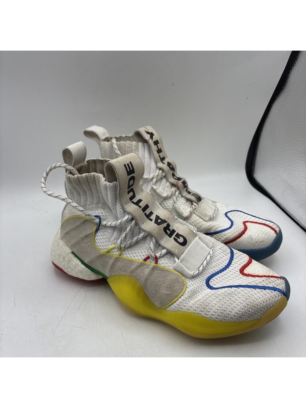 Adidas Crazy BYW LVL Pharrell Williams Off White Multi EF3500 Men's Sz 9